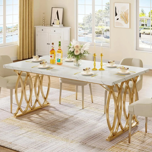 Large Modern Kitchen Dining Table, 63"  for 4-6 People