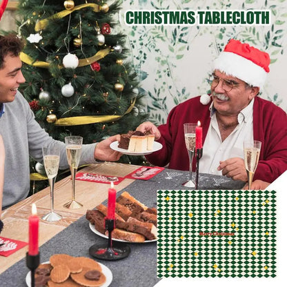 Christmas Rectangular Tablecloths Rectangular Christmas Table Cloth Decoration Tool With Christmas Elements For Dining Table