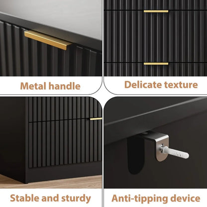 Black Dresser for Bedroom, 9 Drawer, Modern Chest of Drawers