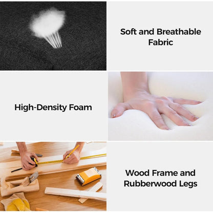 Tufted Dining Chairs Set of 4 Parsons Kitchen Chairs Stylish, Upholstered Fabric Chairs with Solid Wood Legs