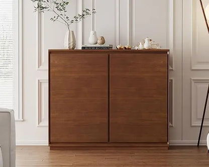 Mid Century Modern Sideboard Buffet Cabinet ,Small Storage Cabinet with 2 Outlet Holes for Living Room, Kitchen, Entryway