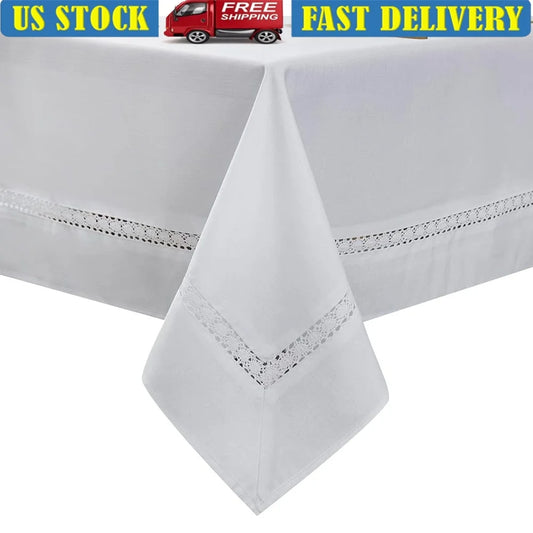 Heavy Duty Polyester Tablecloth Waterproof Wrinkle Free Stain Resistant Oil Proof Faux Linen Weddings Parties Banquets Dining