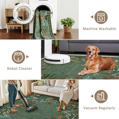 Floral Area Rug , Non Slip