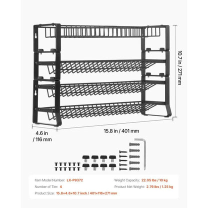 Spice Rack Organizer for Kitchen for cabinet and Countertop Seasoning Storage Organizer 18x11 inches