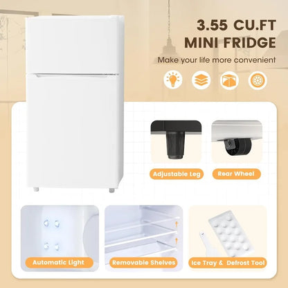 3.55 Cu. Ft Mini Fridge with Freezer