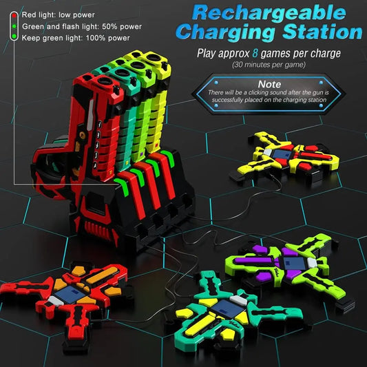 Upgrade Data Sync Laser Tag Guns Vests x4 Electric Infrared Guns Shooting Game Set Toy for Kids Teens Indoor Outdoor Games