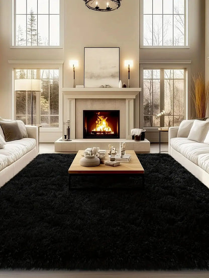 Large plush area rug, decorative for living room, super soft and fluffy plush rug for bedroom