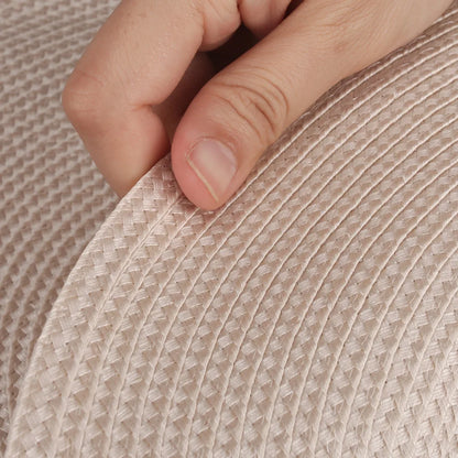 Round Braided Set of 6 Washable Round Placemats for Christmas Kitchen Wedding Dining Table 34cm Woven Heat Resistant Place Mats