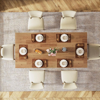 63-inch Dining Table for 4-6, Farmhouse Kitchen Table with Large Tabletop, Rectangular