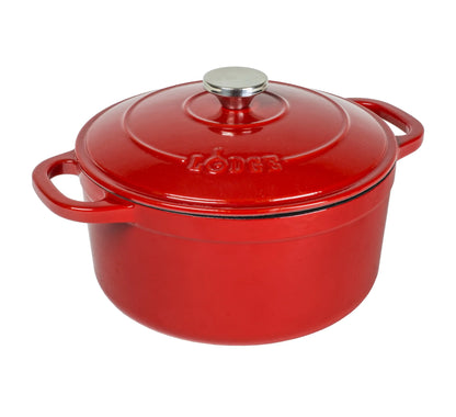 Lodge Cast Iron 5.5qt Red Enameled Dutch Oven  non stick cooking pot set