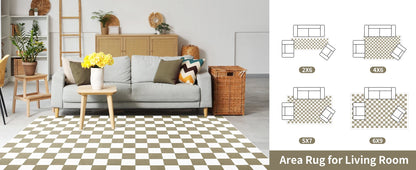 Black and White Checkered Rug