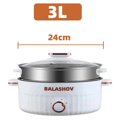 Portable Electric Multifunctional Cooker Household Double Layer Hot Pot Mini Non-stick Cookware