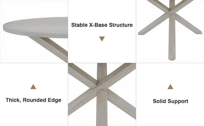 4-Piece Solid Wood Dining Table Set for 4-6, Modern Breakfast Dinette Kitchen Table with Chairs