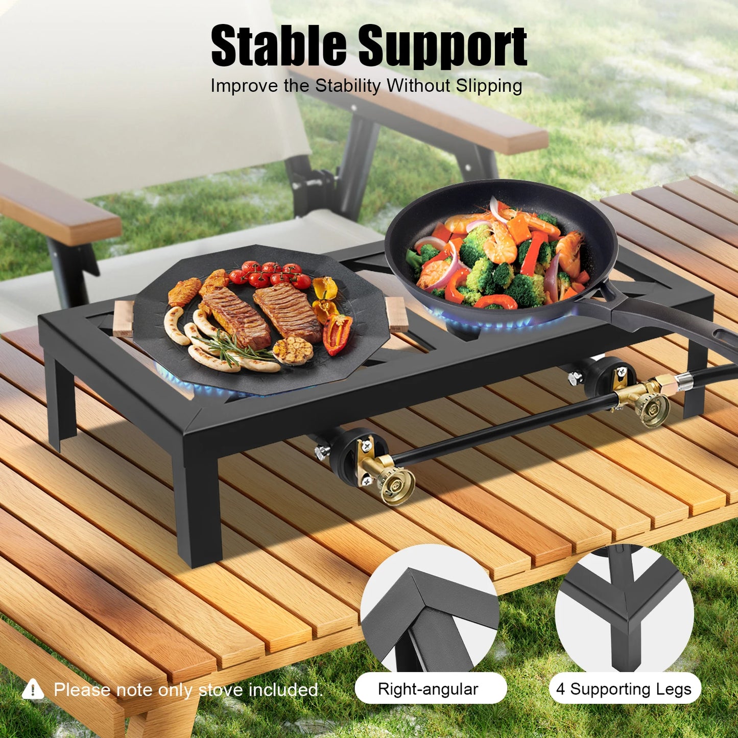 Portable Camping Gas Stove Outdoor Double Burner, BBQ, Picnic, Camp, Propane