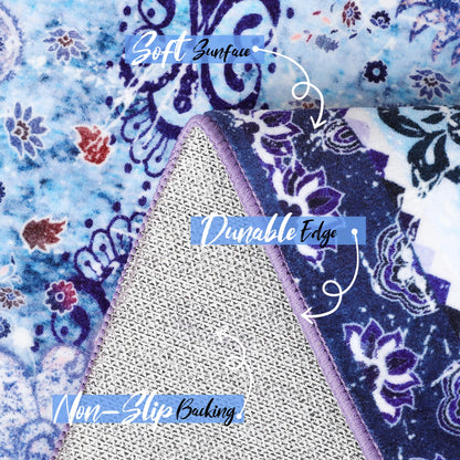 Soft Vintage Floral Area Rugs