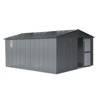 Backyard Storage Shed 11' x 12.5' with Galvanized Steel Frame and Windows Outdoor Garden Shed Metal Utility Tool Storage Room w