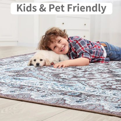 Non-Slip Low Pile Area Rugs ,Machine Washable