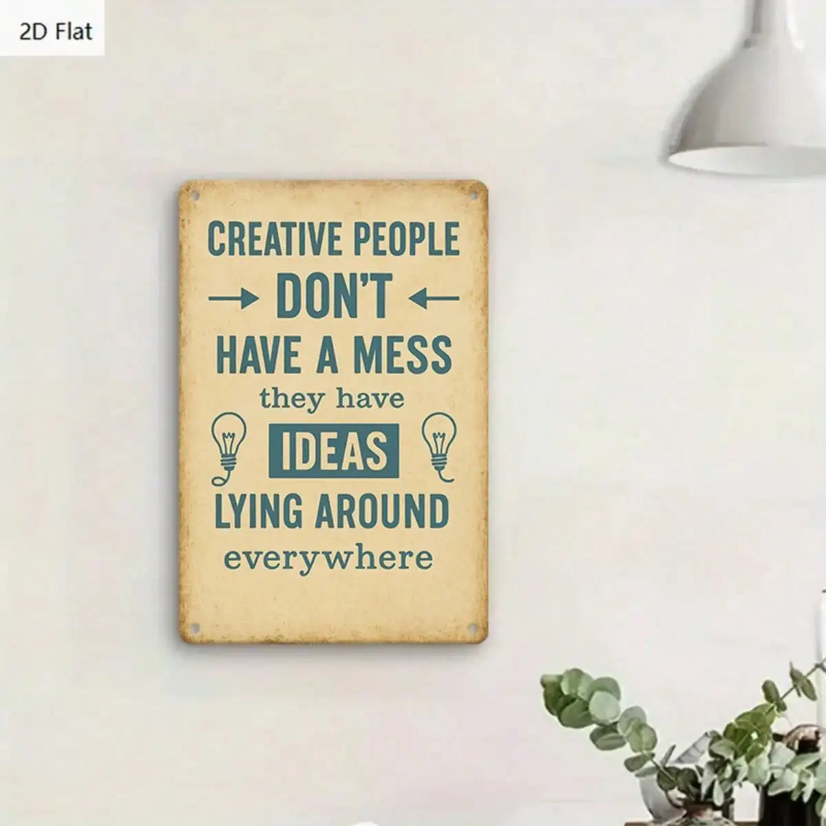 1PC Tin Sign Creative People Quote - Office/Studio Decor, Motivational Wall Art, 8x12 Inches/20x30 Cm