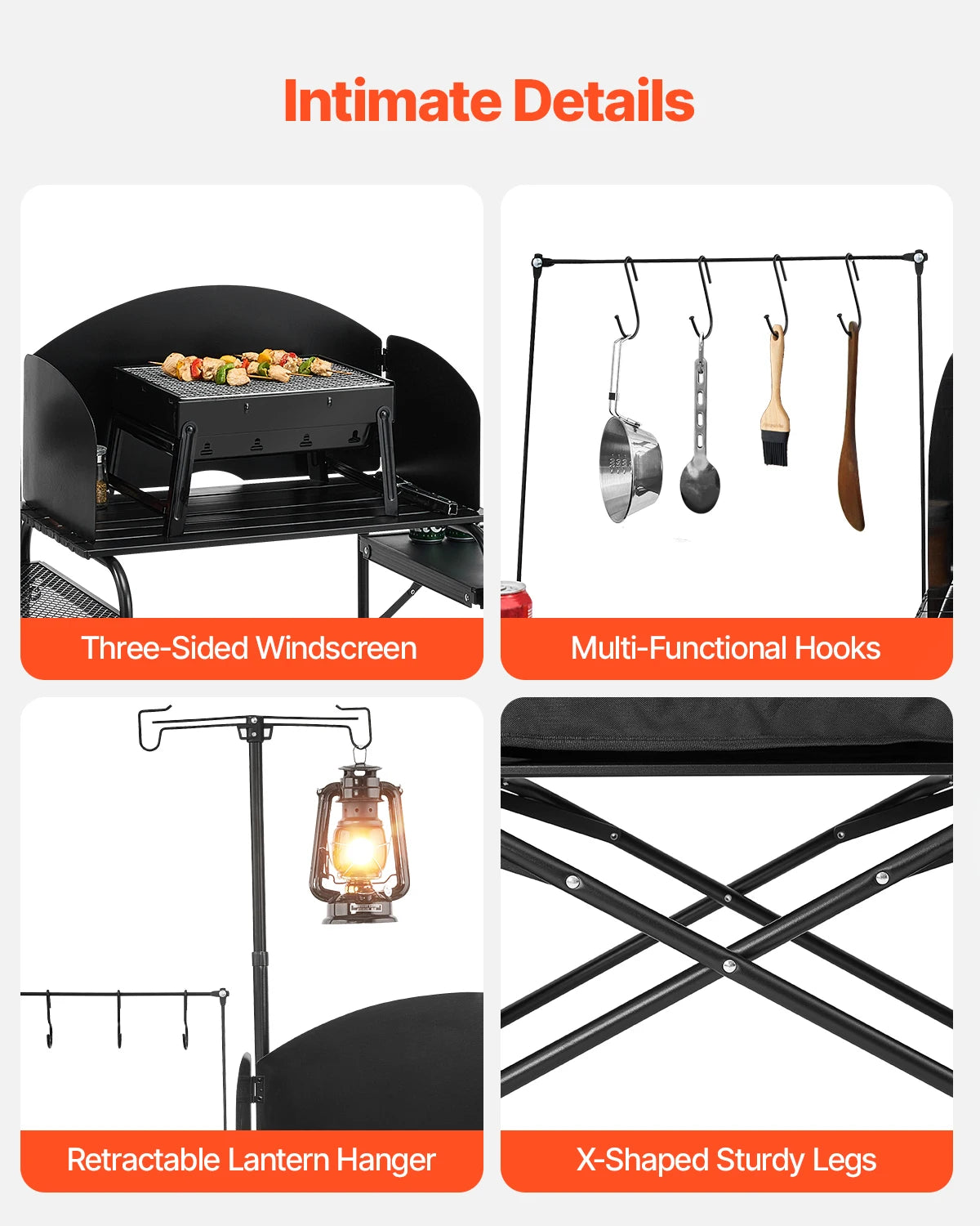 Folding Camping Table Outdoor Kitchen, Aluminum