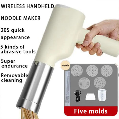 Electric Pasta Maker Machine Rechargeable Noodle Maker Cutter Automatic Electric Noodle Press Noodle Cutter With 6 Different