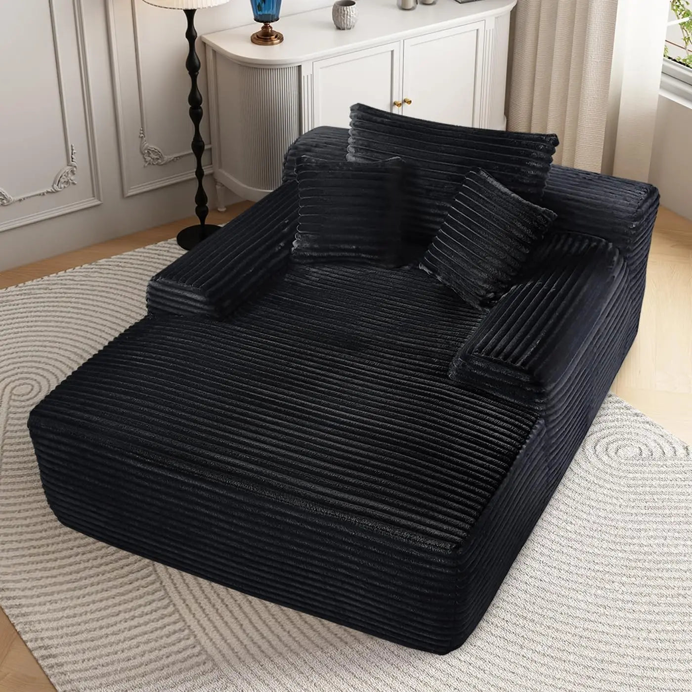 68'' Plush Corduroy Cloud Couch, Fluffy Oversized Sofa Bed for Bedroom Living Room, Comfy Boneless