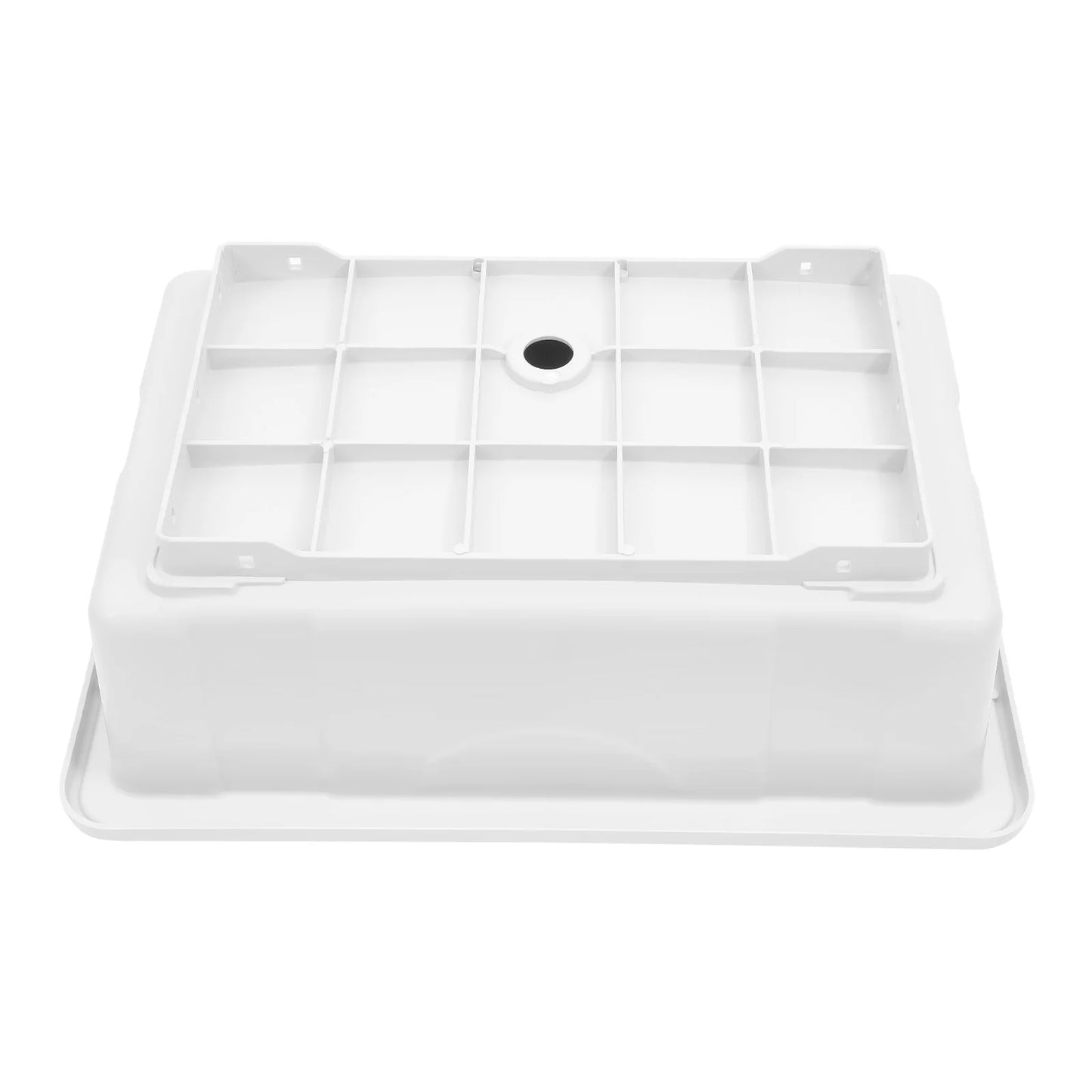 Freestanding Plastic Laundry Sink with Washboard Indoor Outdoor Utility Sink with Cold and Hot Water Faucet Hoses and Drain Kit