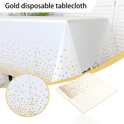 Gold Disposable Tablecloths Plastic