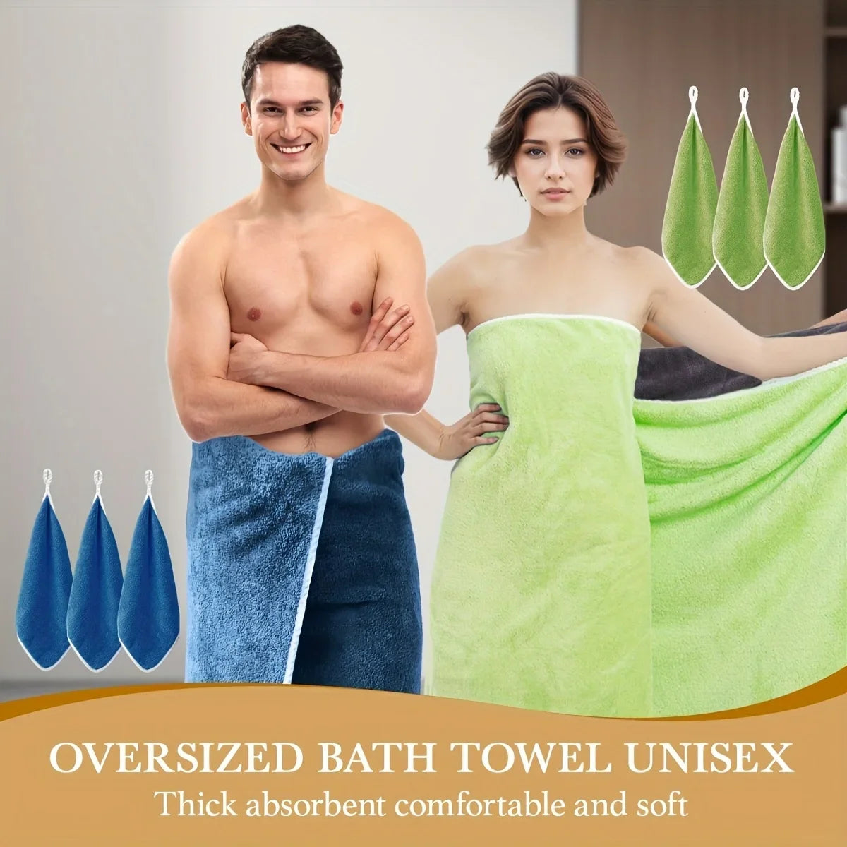 8PCS Luxury Bath Towel Set- Ultra Soft High Absorbency Microfiber Flannel Towels, Plush Towel Collection, Ultrasoft Fabric