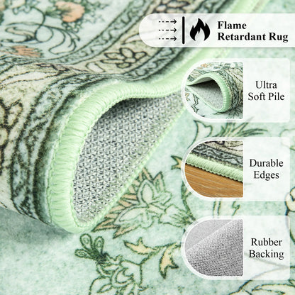 Elegant Floral Faux Wool Area Rug