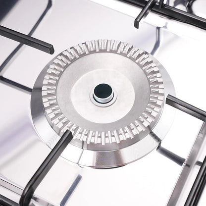 Natural Gas Stove Outdoor 5-Burner Stove Portable, with 2 Placement Boards and Windshield for Outdoor Camping RV Travel