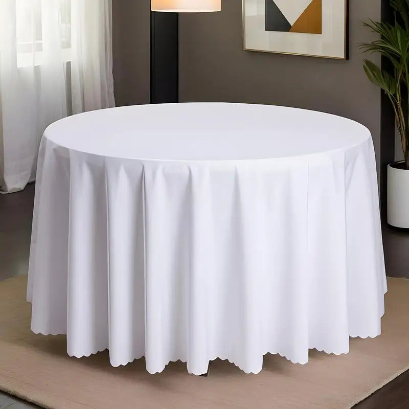 Cloth Tablecloths Round 63-Inch Polyester Table Linens Stain Resistant