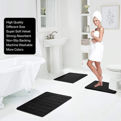 Super Absorbent Bath Mat Memory Foam Carpet Non-slip Bathroom Rug