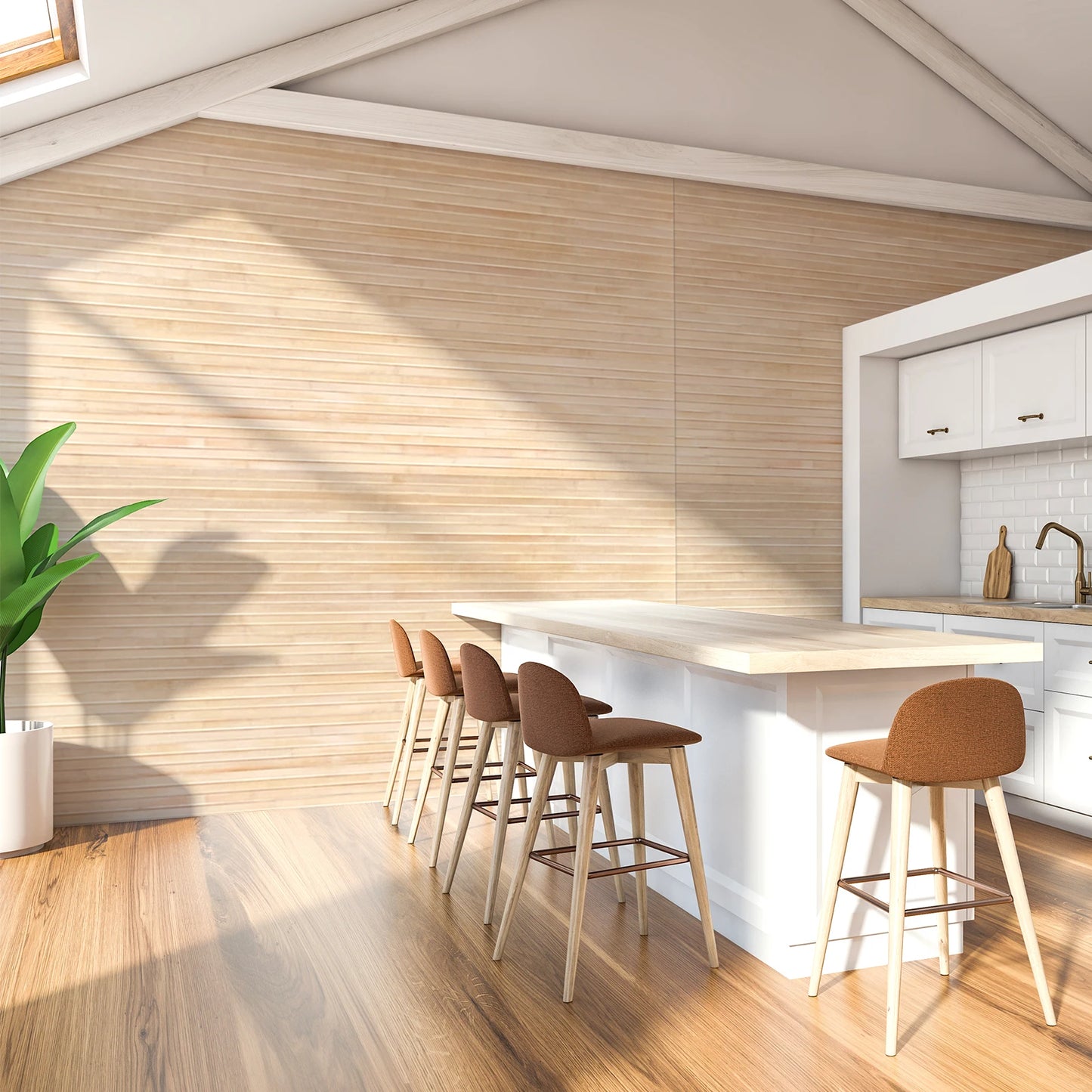 48x96" Bamboo Wall Panel, Flexible Pole Wrap Wainscoting