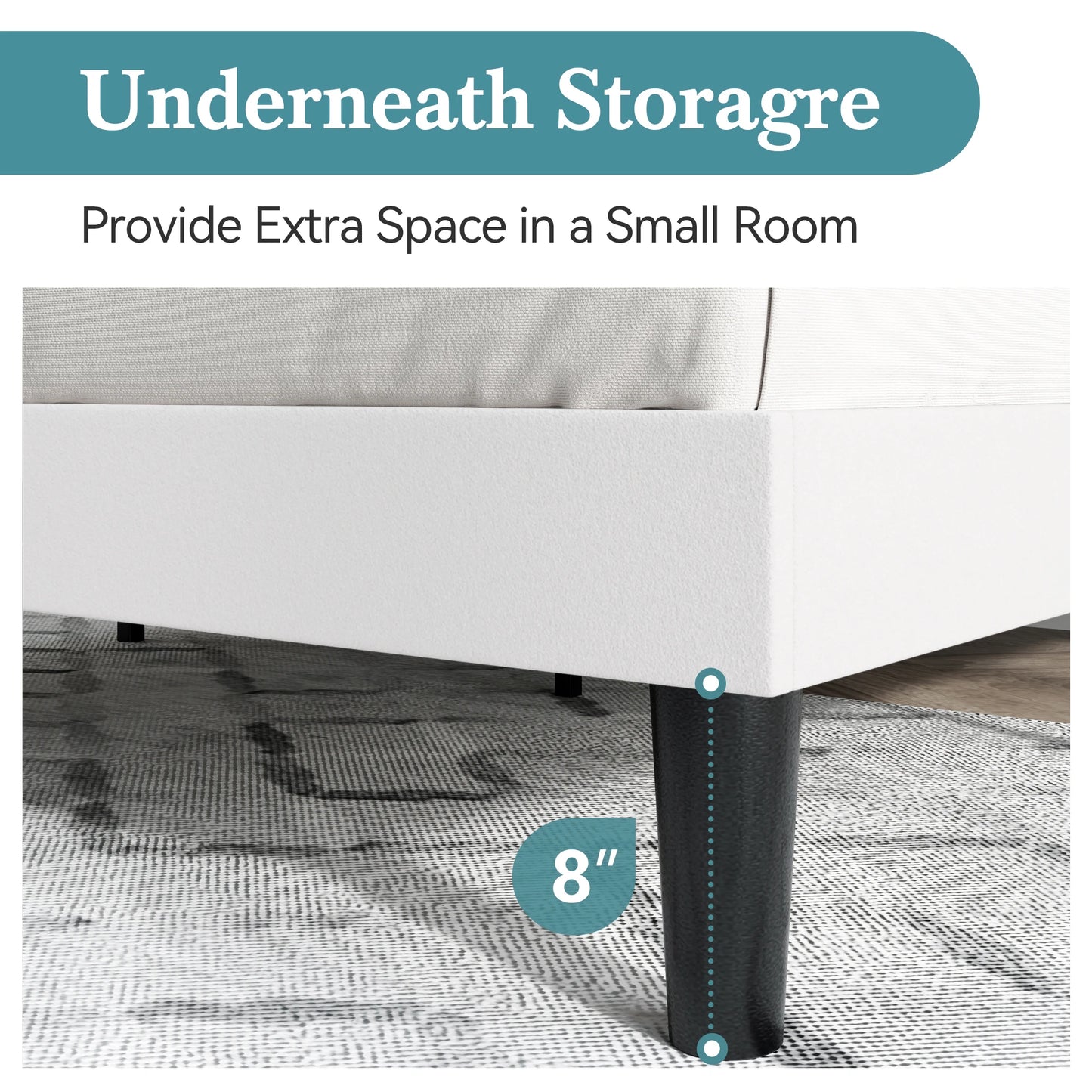 Velvet Upholstered Bed Frame, Vertical Channel Tufted Wingback Headboard, Wooden Slats