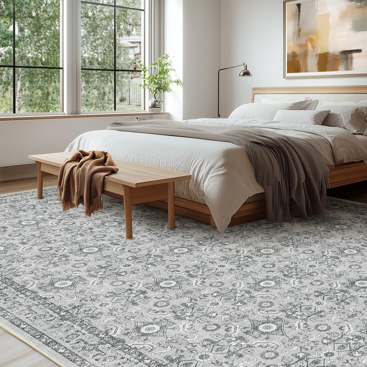 7/10/12ft Large Living Room Carpet Light Luxury High-end Persian Bedroom Bedside Rug