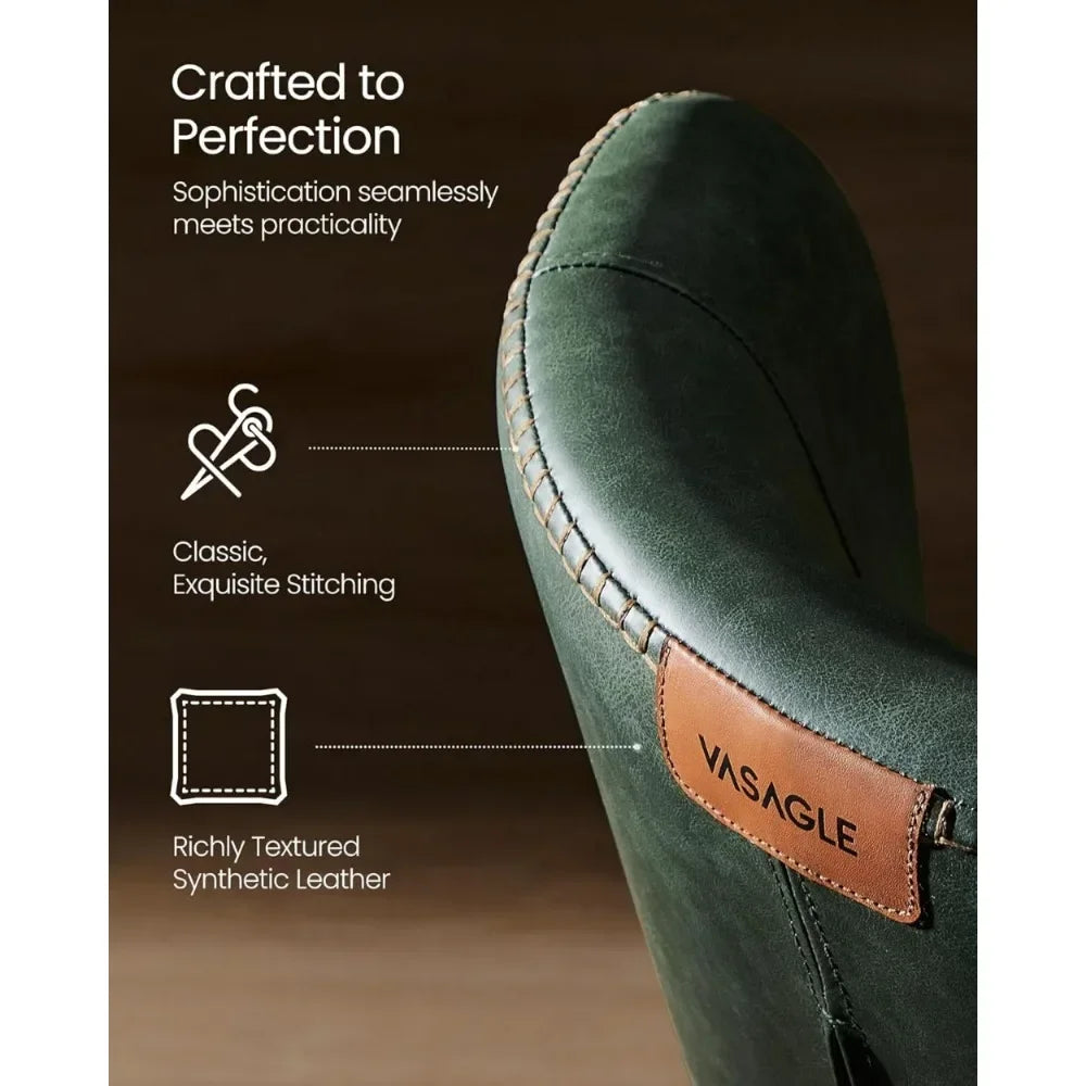 Dining Chairs Set of 6, Upholstered Kitchen Chairs, Comfortable Seat, Synthetic Leather with Stitching