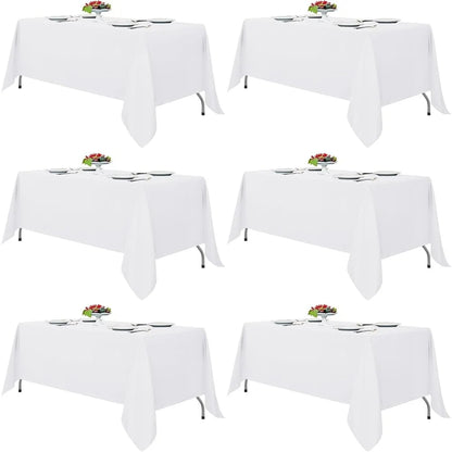 Reusable Tablecloths 6 Pack Stain Resistant Polyester Fabric Rectangular Tables Suitable Parties Events Family Gatherings