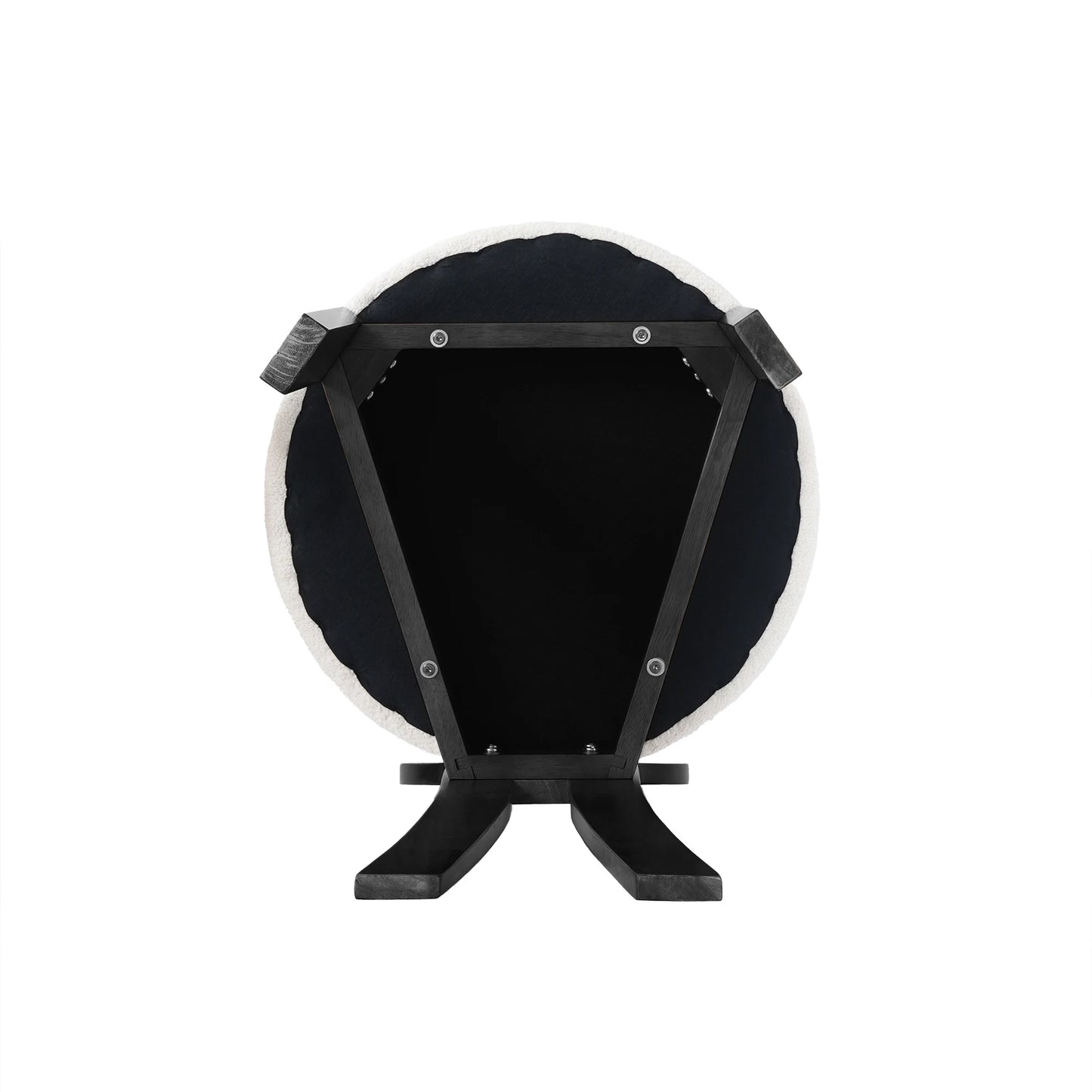 Wooden Dining Chairs Set of 2 Modern Round Dining Room Chair Comfy Fabric Upholstered Kitchen Chairs