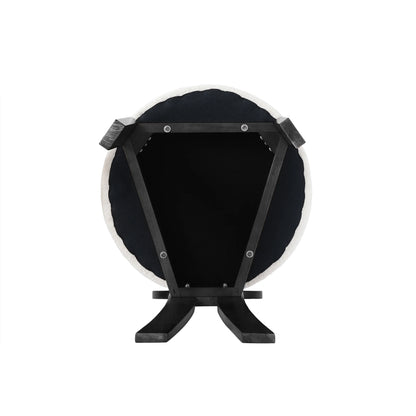 Wooden Dining Chairs Set of 2 Modern Round Dining Room Chair Comfy Fabric Upholstered Kitchen Chairs