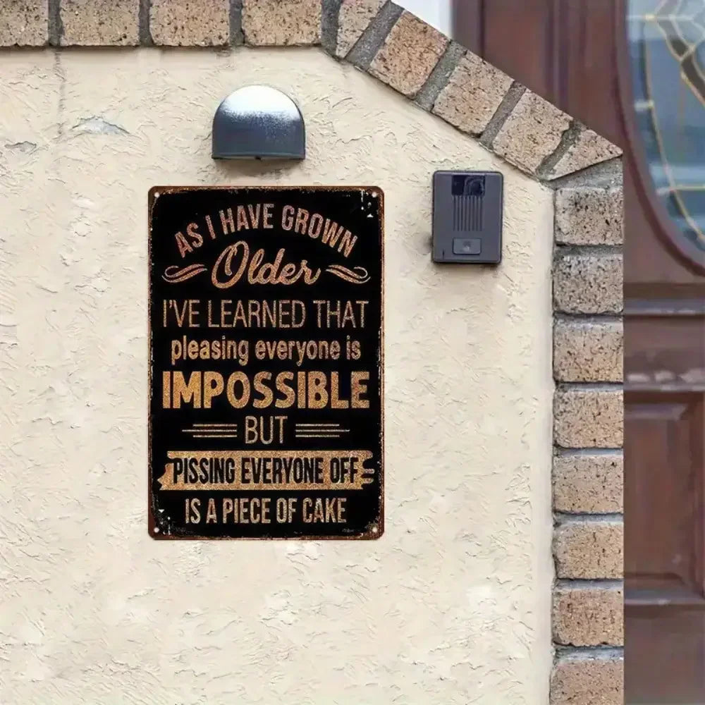 1PC Funny "As I Have Grown Older" Metal Sign - Humorous Motivational Tin Decor for Home, Fun Gift