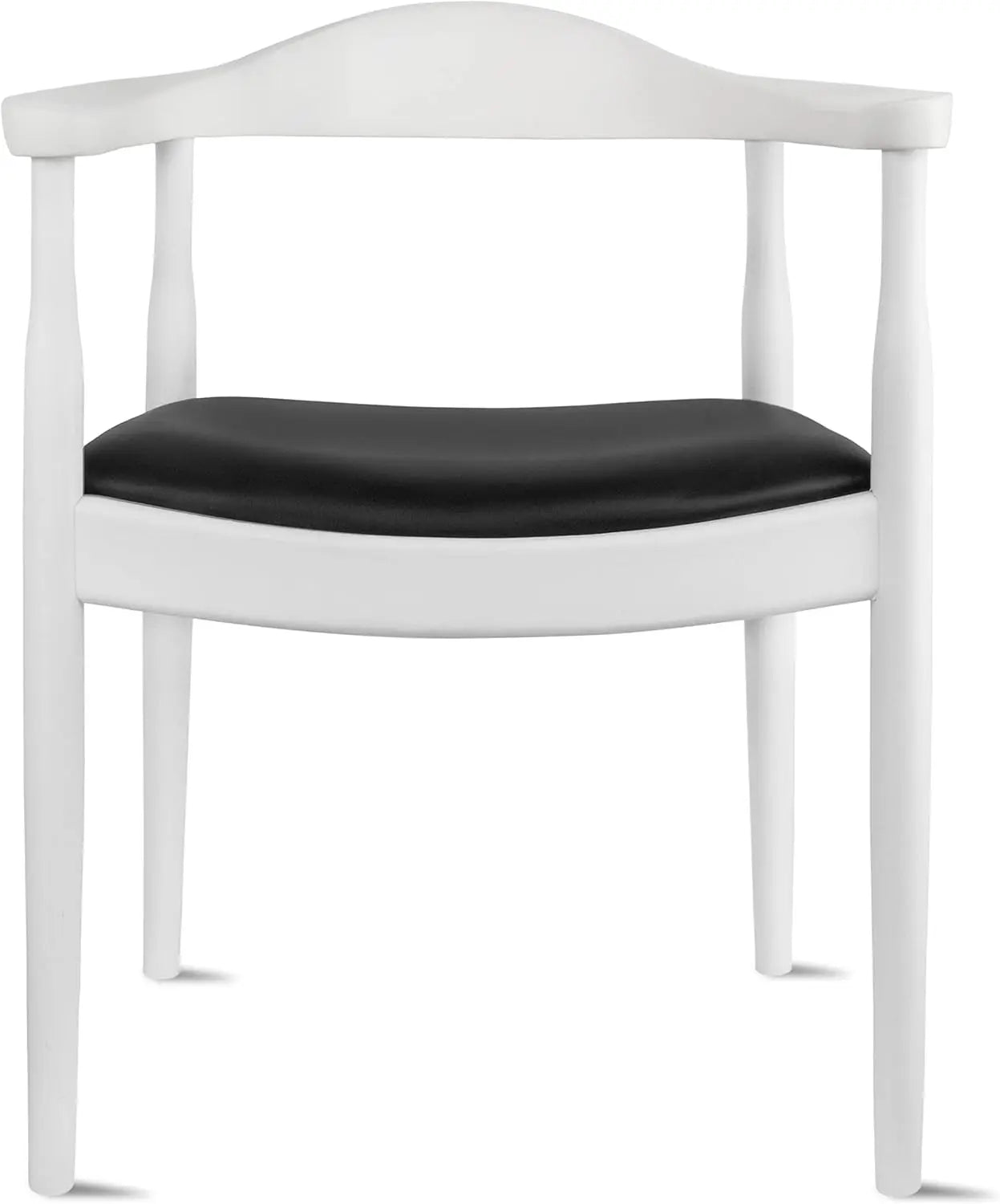 Solid Wood Farmhouse Dining Chairs with PU Leather Cushion Seat