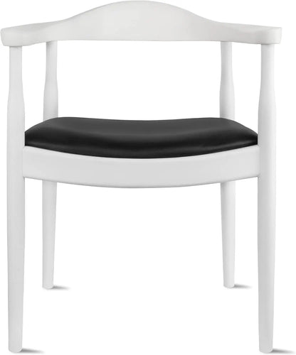 Solid Wood Farmhouse Dining Chairs with PU Leather Cushion Seat