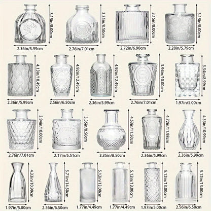 30Pcs Small Vintage Vase Set
