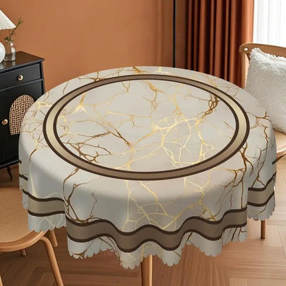 Marble themed tablecloth, rectangular and round marble stripe pattern design, Christmas decoration tablecloth.