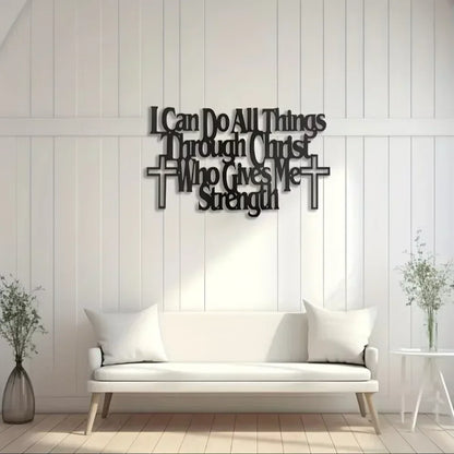 Empowering Wall Art: "I Can Do All Things Through Christ Who Gives Me Strength" —Inspirational Home Decor Piece