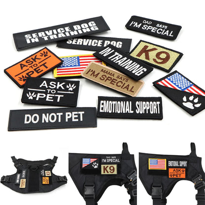 Military Large Dog Harness Collar Leash Bags Patches Set Pet  Training Vests Tactical Dogs Harnesses Accessories