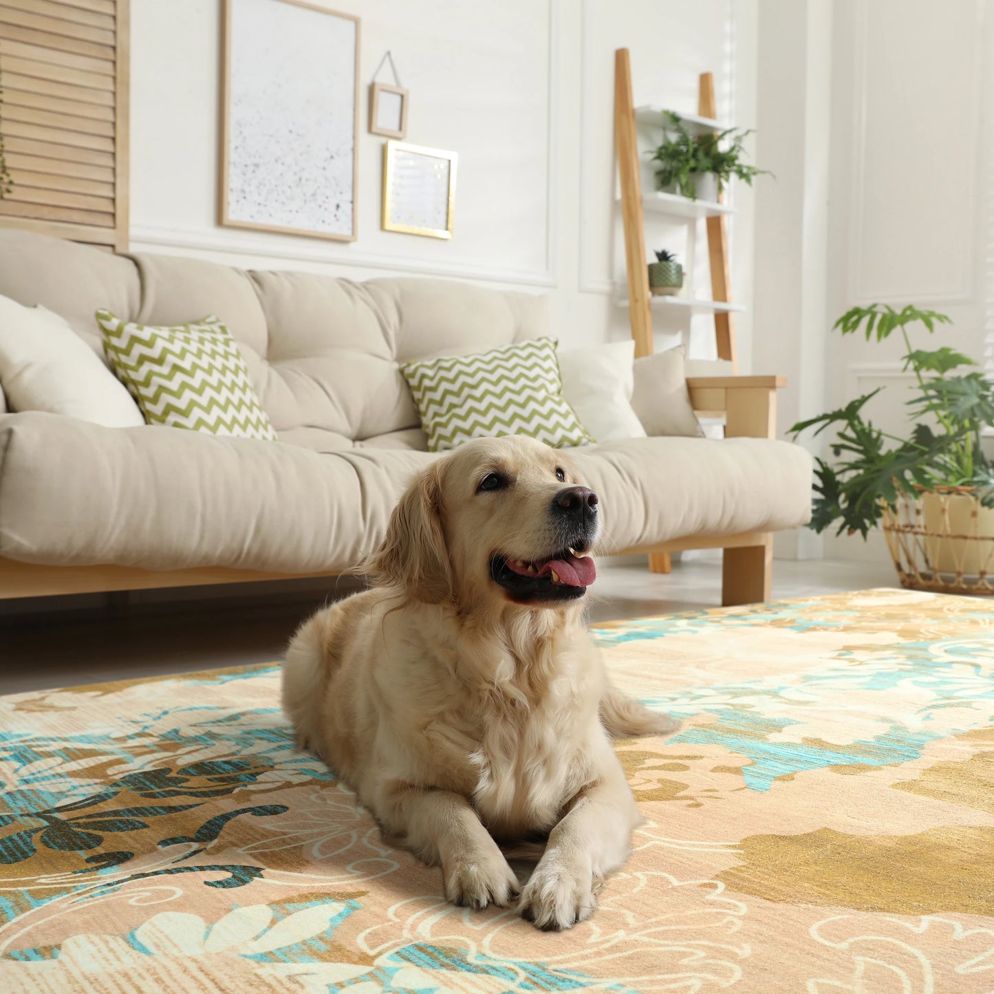 Elegant Floral Faux Wool Area Rug