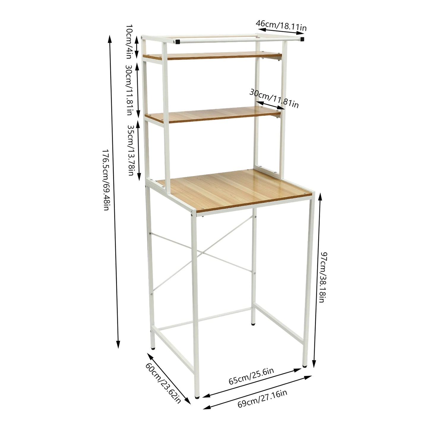 3 Tier Wooden Over The Washer and Dryer Storage Shelf  Washing Machine Storage Shelf for  Laundry Room