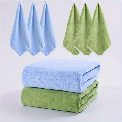 8PCS Luxury Bath Towel Set- Ultra Soft High Absorbency Microfiber Flannel Towels, Plush Towel Collection, Ultrasoft Fabric