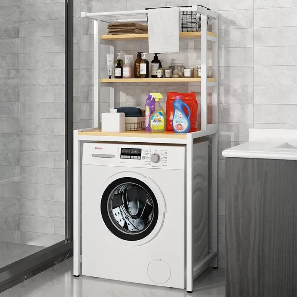 3 Tier Wooden Over The Washer and Dryer Storage Shelf  Washing Machine Storage Shelf for  Laundry Room